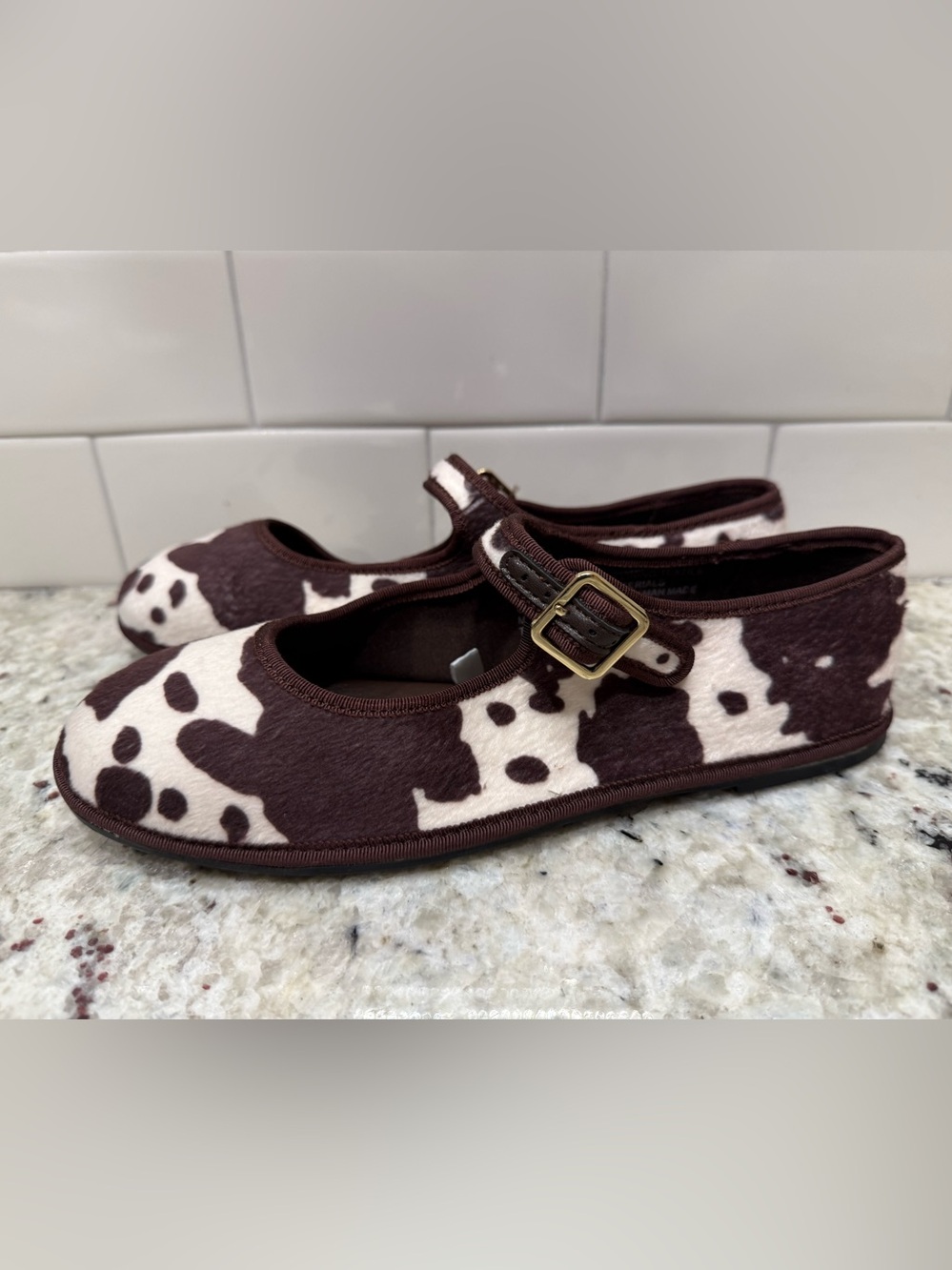 Universal Thread Brown & White Cowprint Mary Jane Shoes Size 8 NWOT or 8 1/2 NWT - Picture 15 of 16